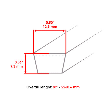 Belt Replacement for Toro Stens Craftsman (Fits Models 101137) (2000–2000)
