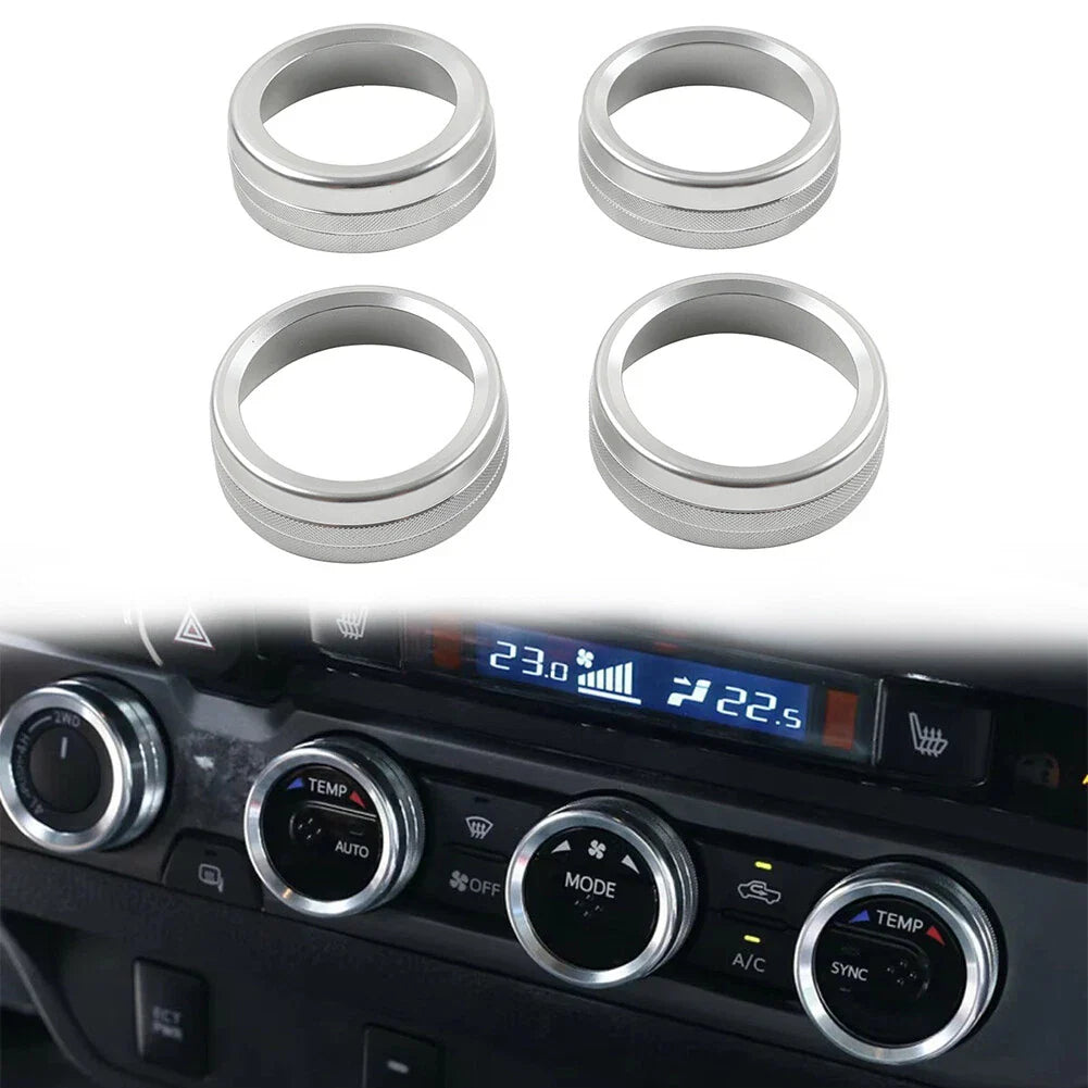 Silver AC Climate Control Knob Trim for Toyota Tacoma (2016-2023)