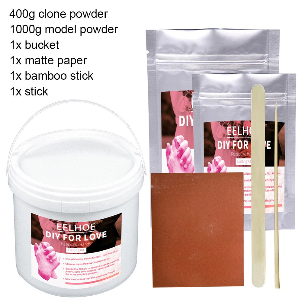 DIY Casting Kit 400g Clone Powder & 1000g Model Powder for Keepsake Hands