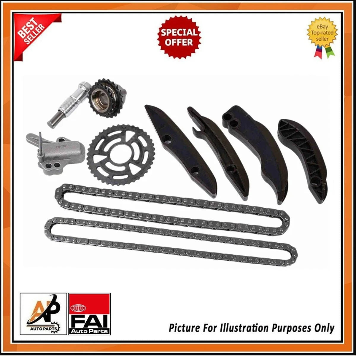 Engine Timing Chain Kit OEM Quality for BMW 2.0D N47 (2007–2012)