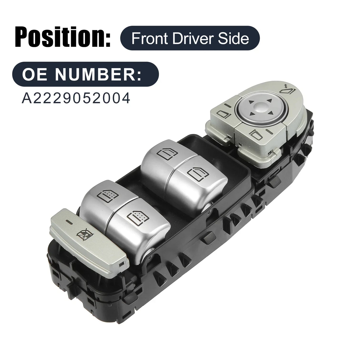 Power Window Switch for Mercedes-Benz W222 S-Class 2013-2017 Black