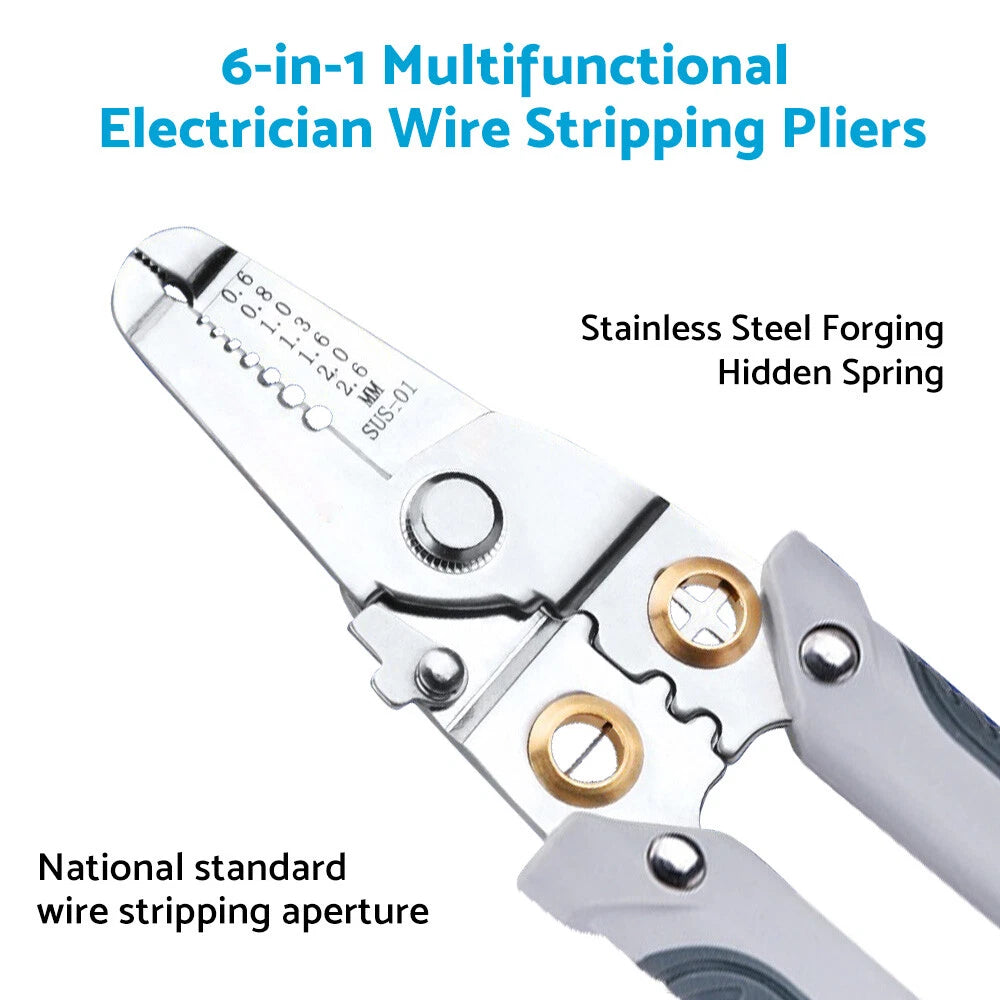 Multifunctional Wire Stripper Pliers Electric Cable Crimper Cutter Tool