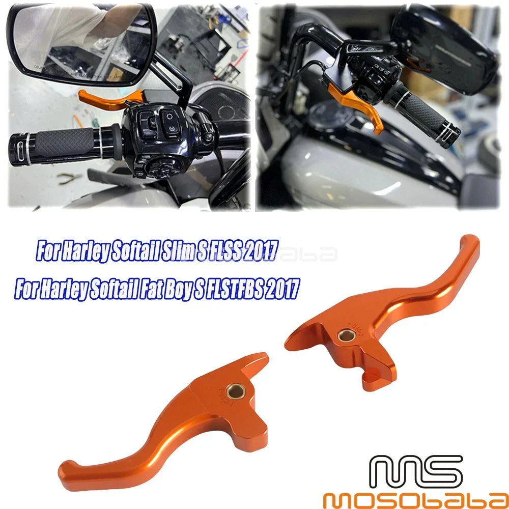 Adjustable Brake Clutch Hand Levers for Harley Softail Slim S/Fat Boy S (2017)