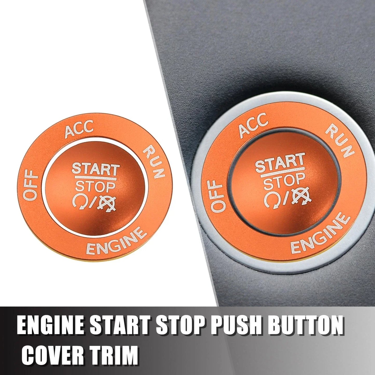 Engine Push Start Stop Button Cover Trim Kit for Dodge Charger Challenger (2015-2023)