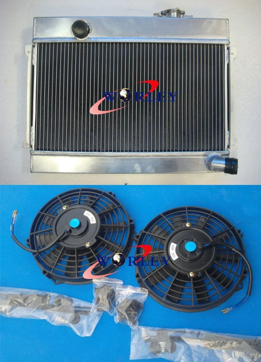 3 Row Aluminum Radiator + Fan for Datsun 1600 (1968-1973)