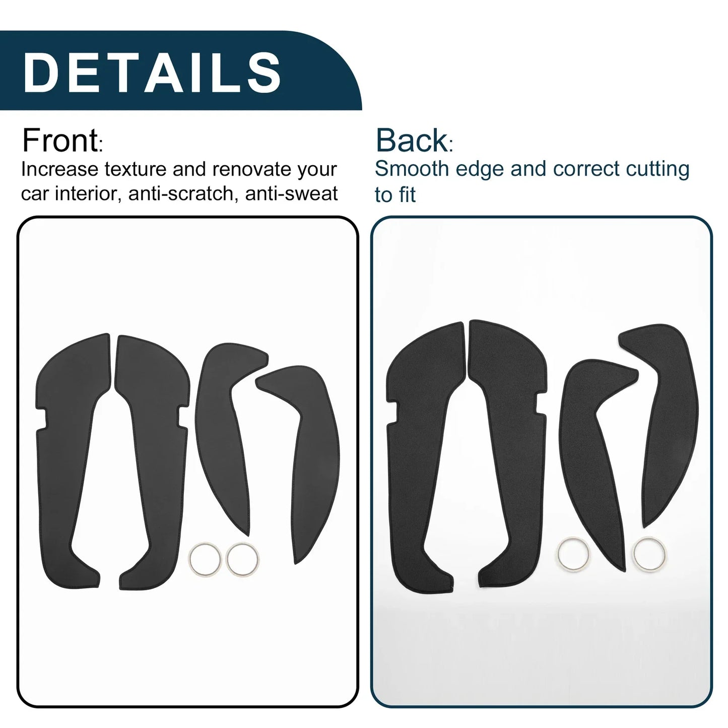 Car Door Leather Anti Kick Pad Sticker for Mercedes-Benz GLA (2015) - Black Set