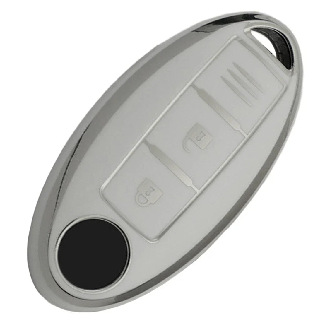 White TPU 3 Button Key Shell Cover for Nissan Qashqai Leaf (2010-2023)