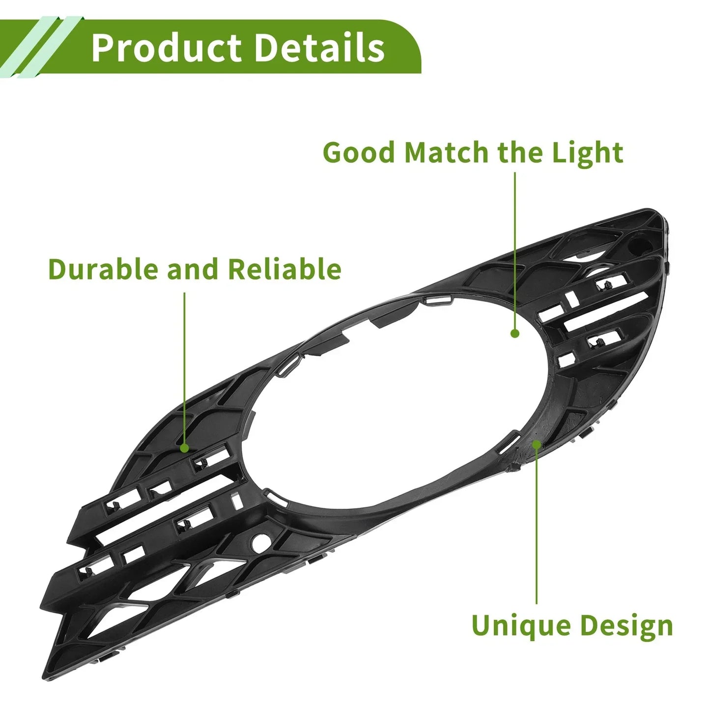 Front Right Fog Light Grill for Mercedes Benz E-Class (2003-2009) Black