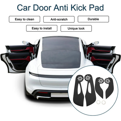 Car Door Anti Kick Pad Sticker Protector for Honda Fit (2008-2013) Black 1 Set