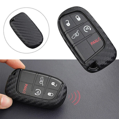 Key Fob Case Cover for Jeep Dodge Journey Charger Carbon Fiber