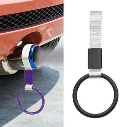 Black Round JDM Tsurikawa Ring Handle Strap for Train Bus Drift Charm