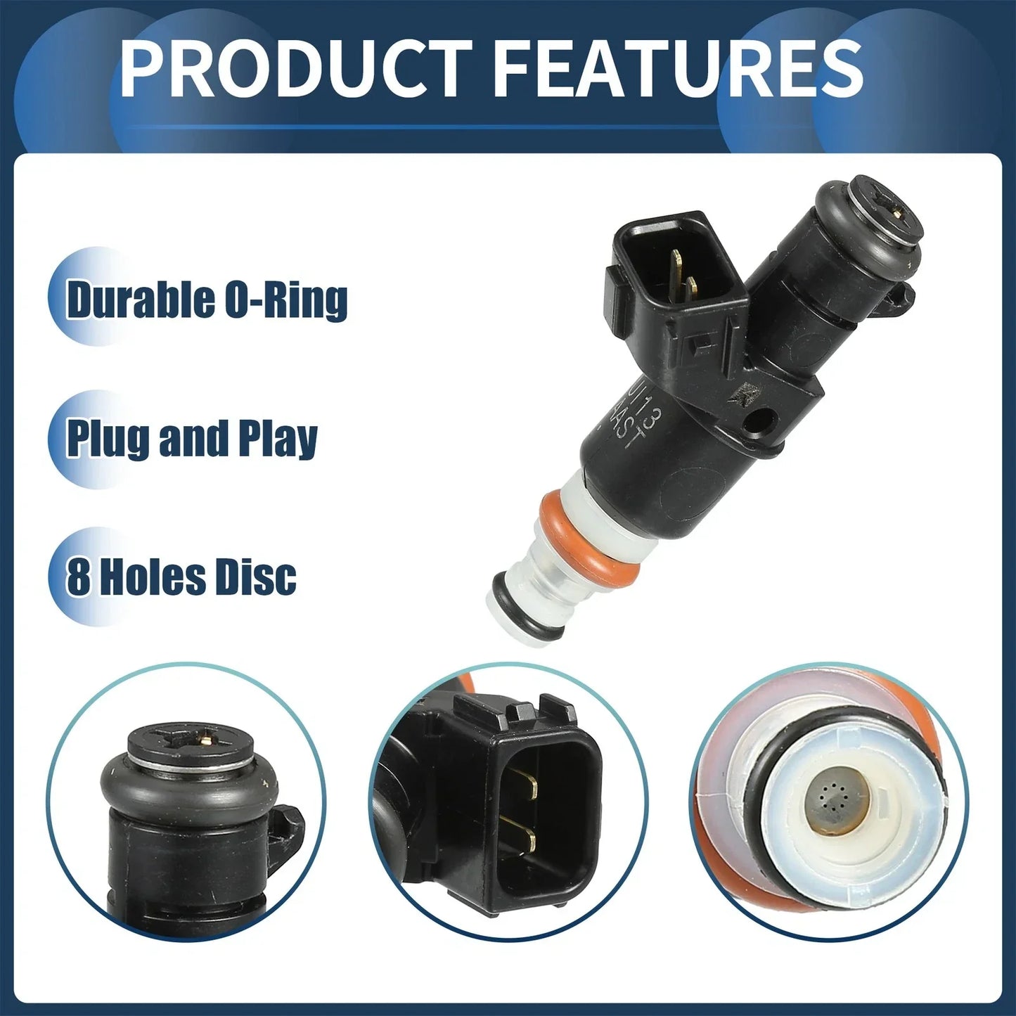 Fuel Injector Set for Honda Accord 2003-2007 2.4L 3.0L - 4 x Black Injectors