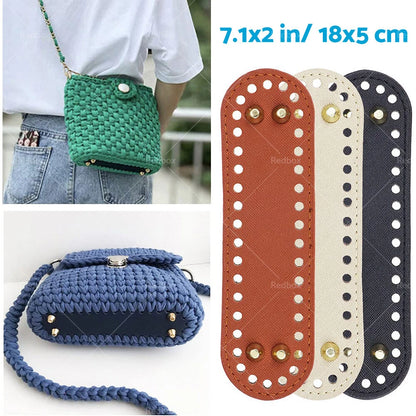8PCS PU Leather Shaper Base Pad for DIY Crochet Bag Bottom Oval Accessories