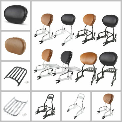 Sissy Bar Backrest Pad Luggage Rack for Indian Chief Vintage Classic (2014-2023)