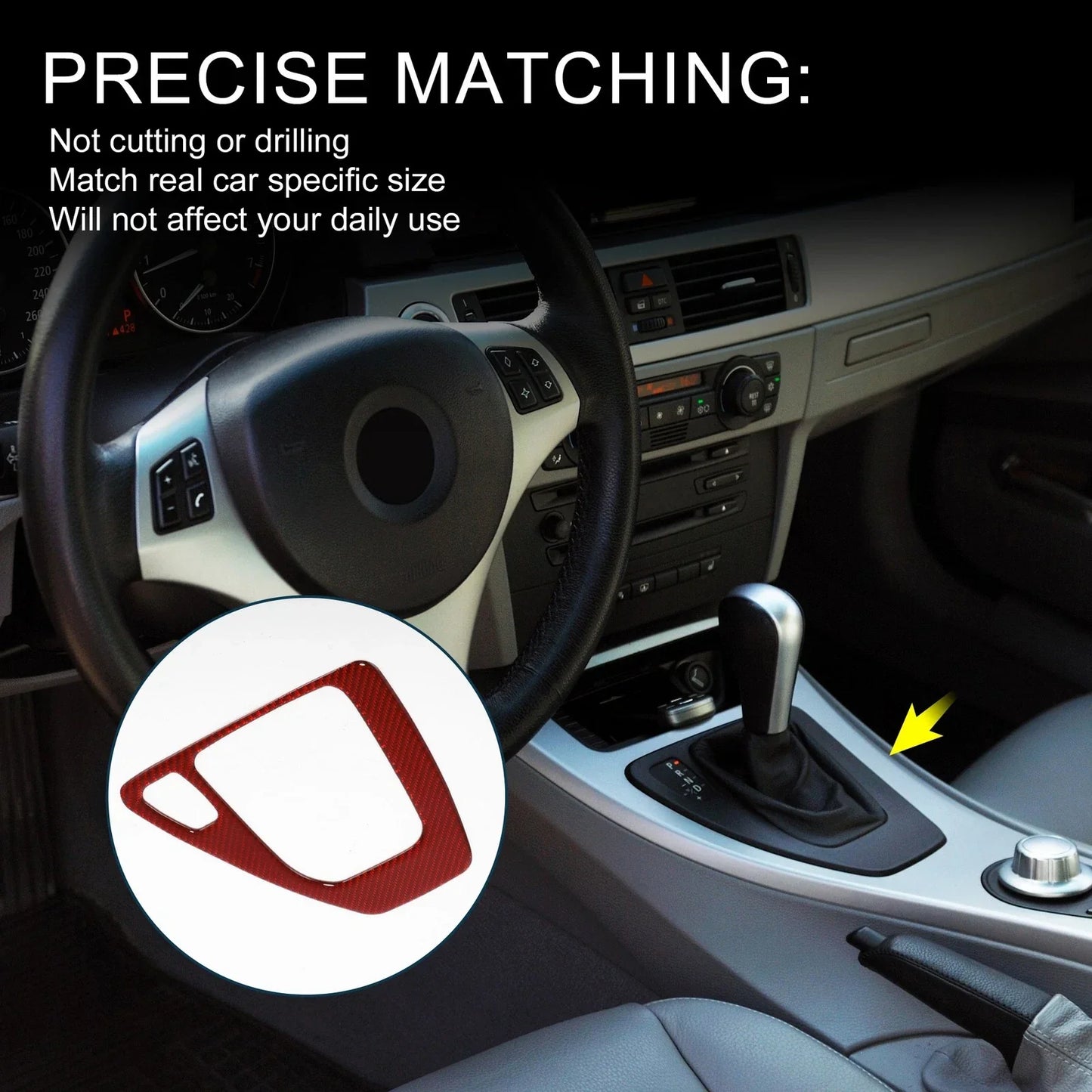 Gear Shift Panel Frame Cover Sticker for BMW 3 Series E90 E92 E93 (2005-2012)