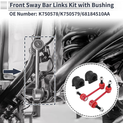 Front Stabilizer Bar Links with 2 x Bushings for Jeep Grand Cherokee (1993-2023)