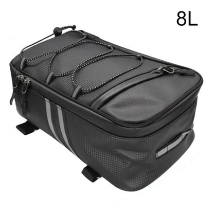 8L Tail Bag for Motorcycle PU Leather Waterproof Large Capacity Storage Bag