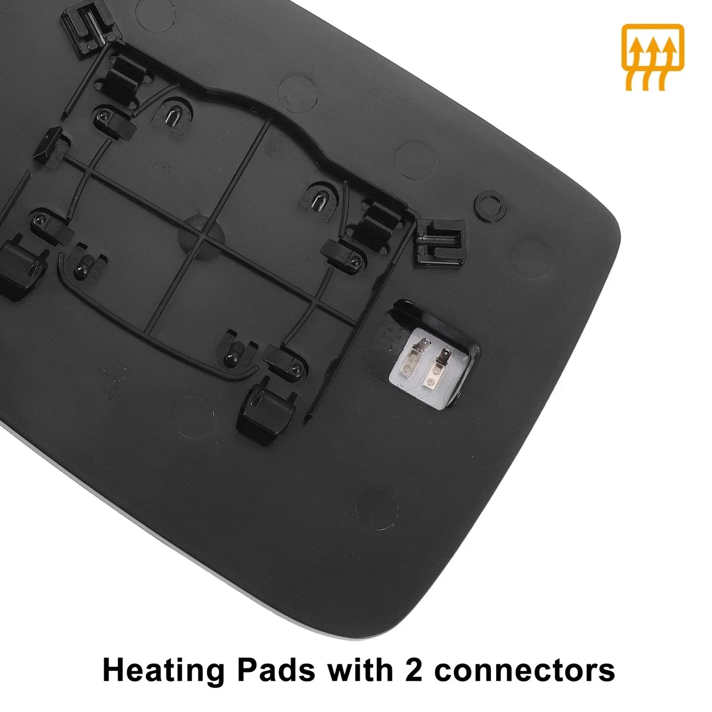 Left Right White Mirror Glass Pair w/ Back Heated for Dodge Ram 1500
